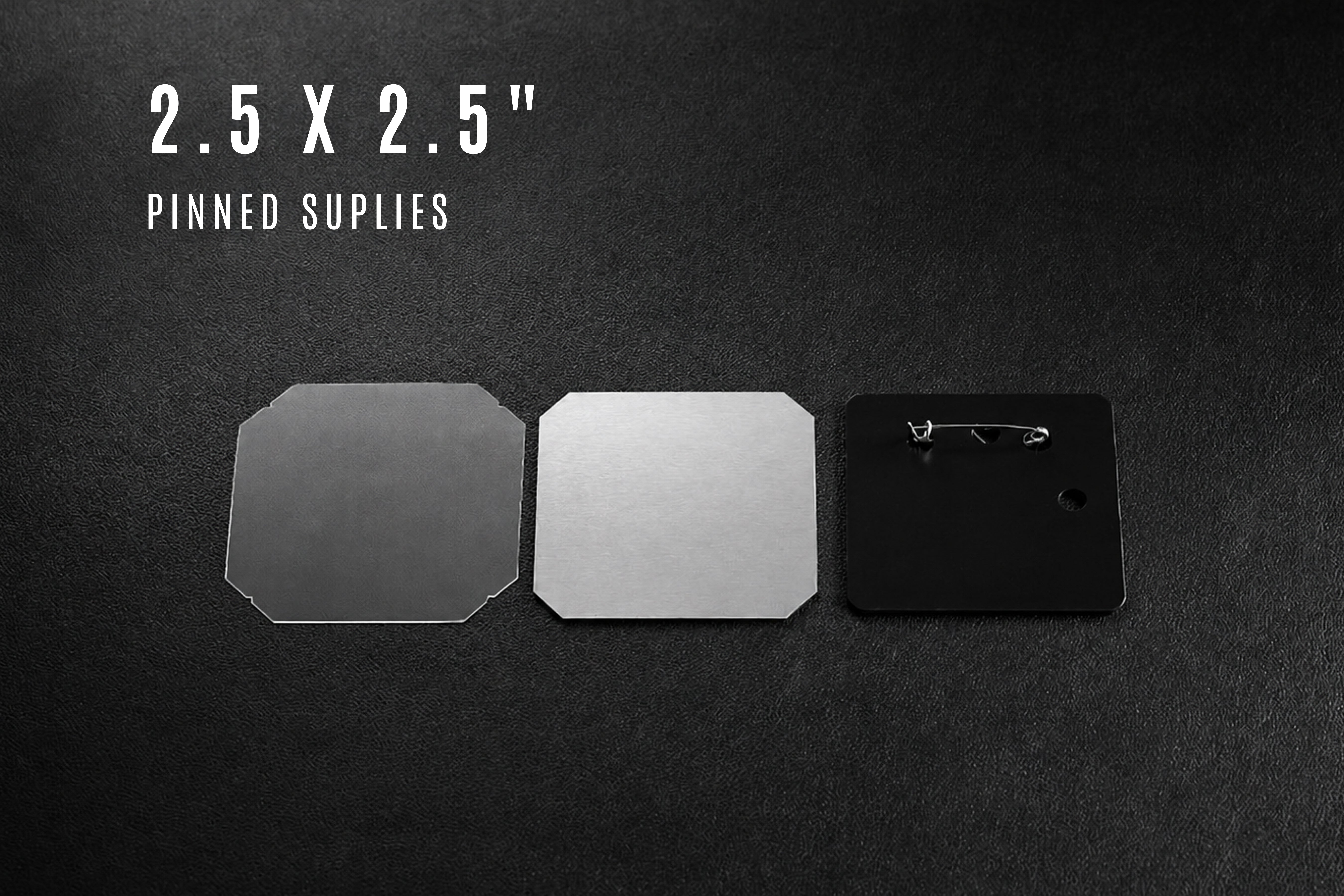 2.5 x 2.5" Pinned Square Supplies for 1000 buttons