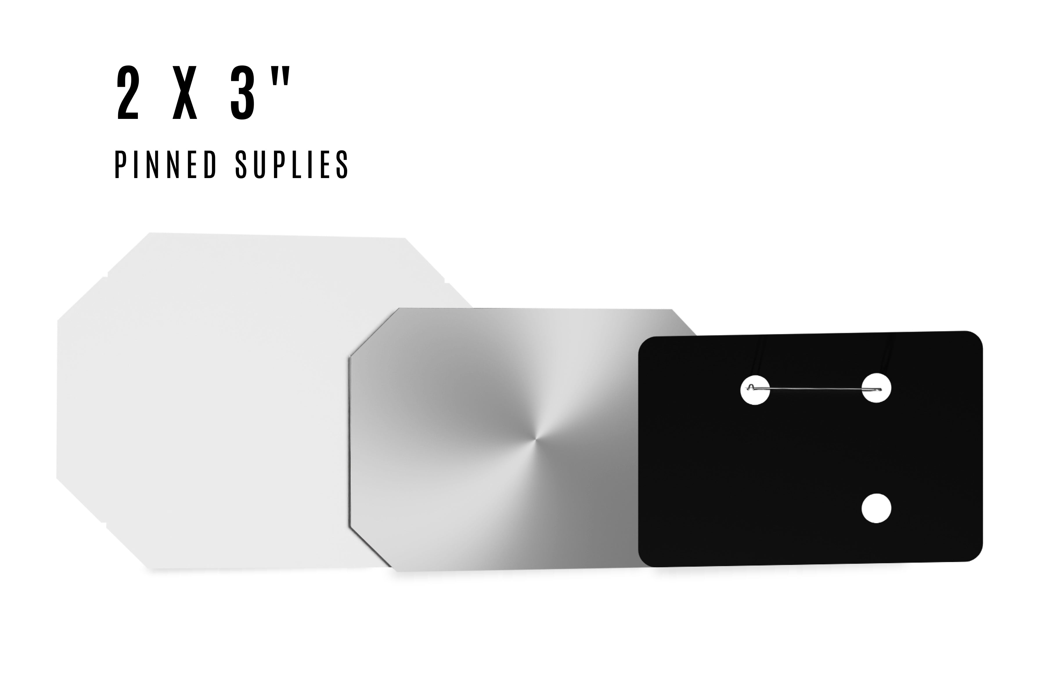 2 x 3" Pinned Horizontal Rectangle Supplies for 1000 buttons