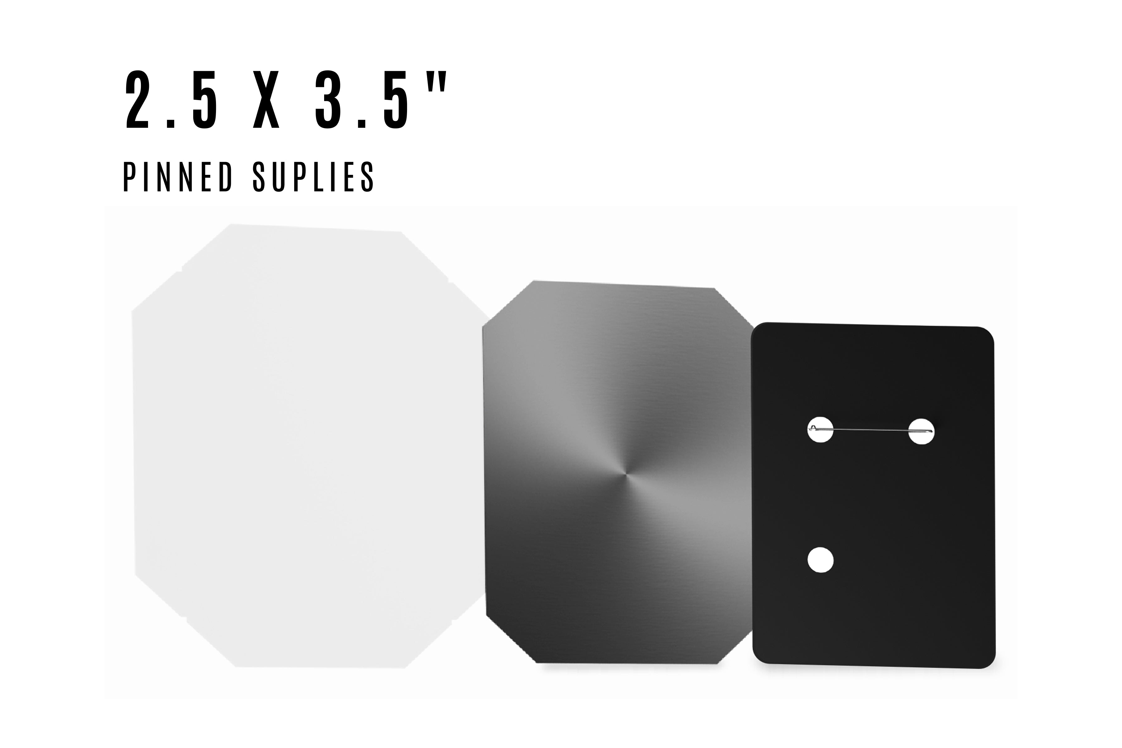 2.5 x 3.5" Pinned Vertical Rectangle Supplies for 1000 buttons