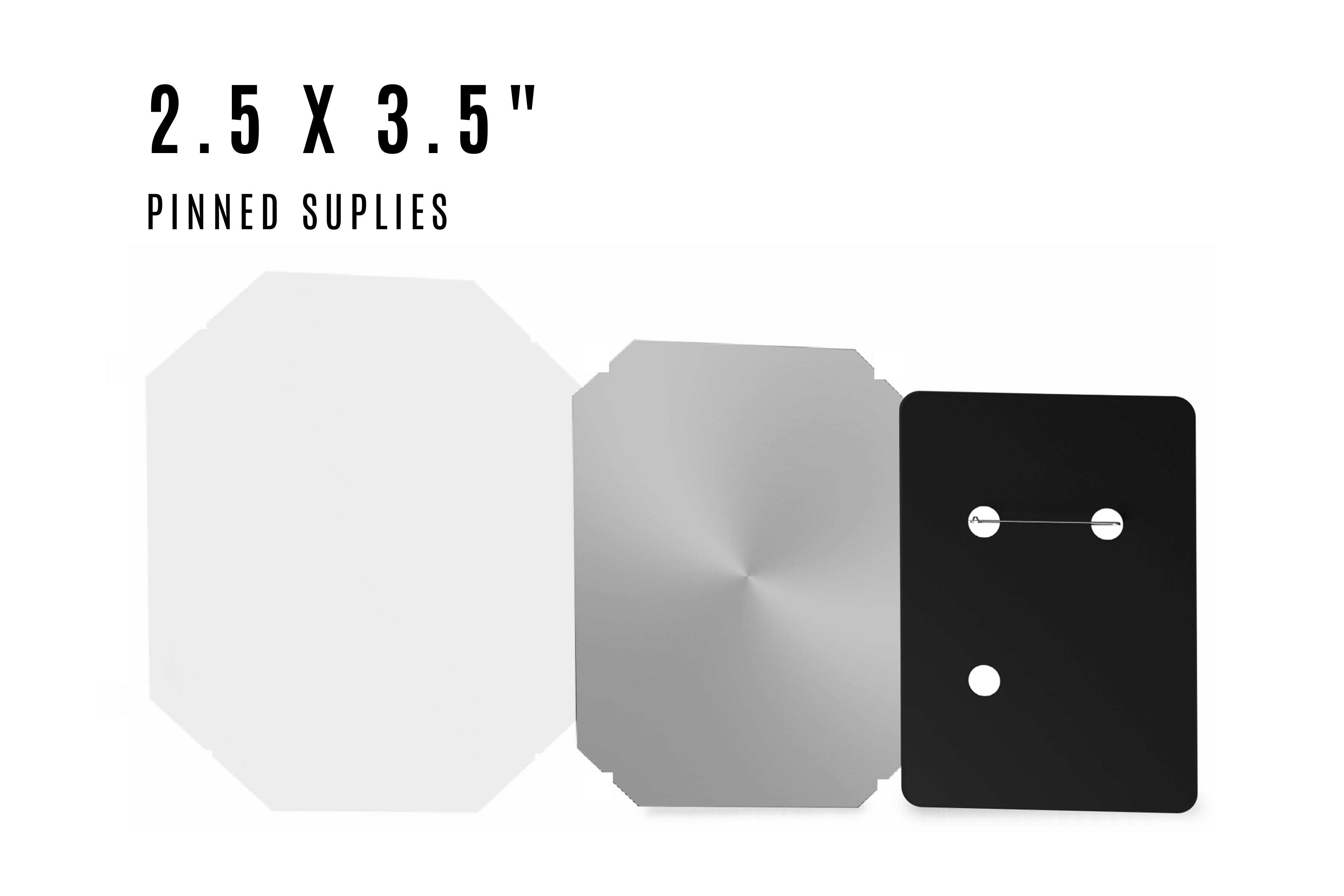 2.5 x 3.5" Pinned Vertical Rectangle Supplies for 1000 buttons