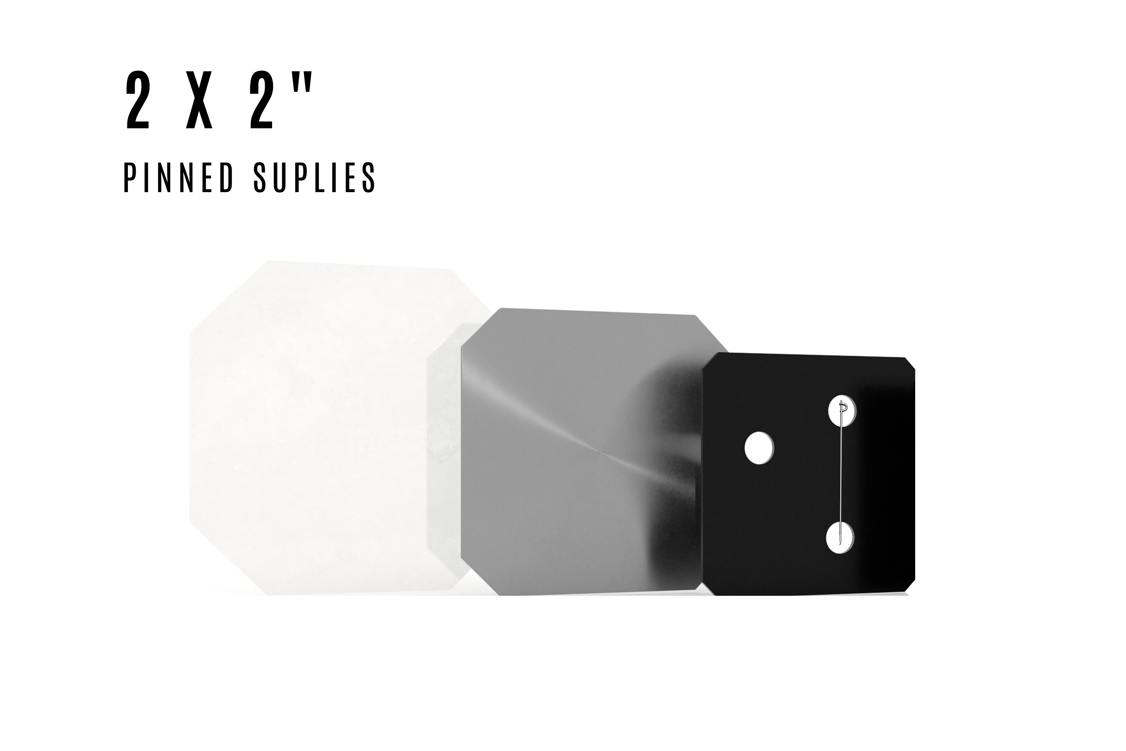 2 x 2" Pinned Square Supplies for 1000 buttons