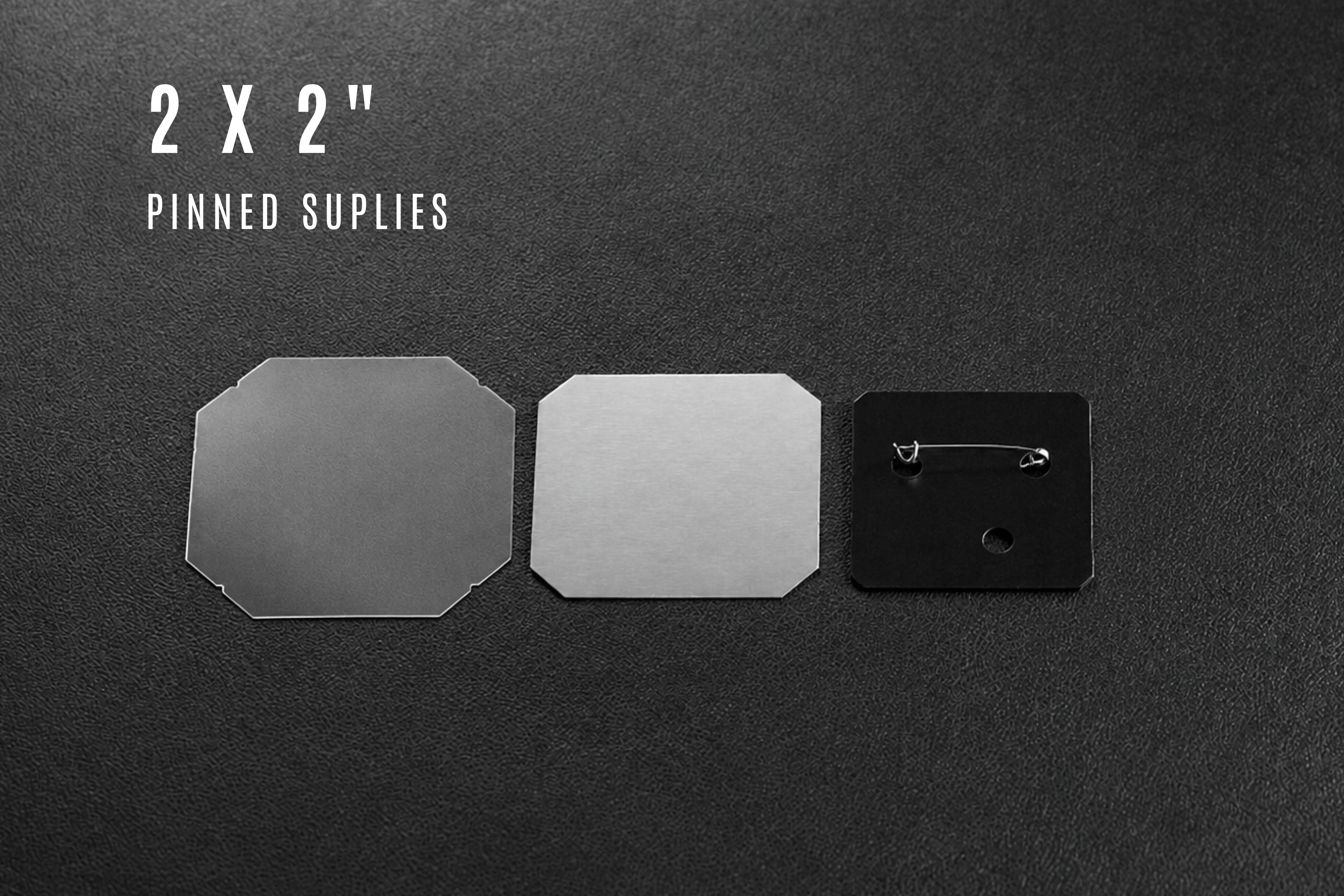 2 x 2" Pinned Square Supplies for 1000 buttons