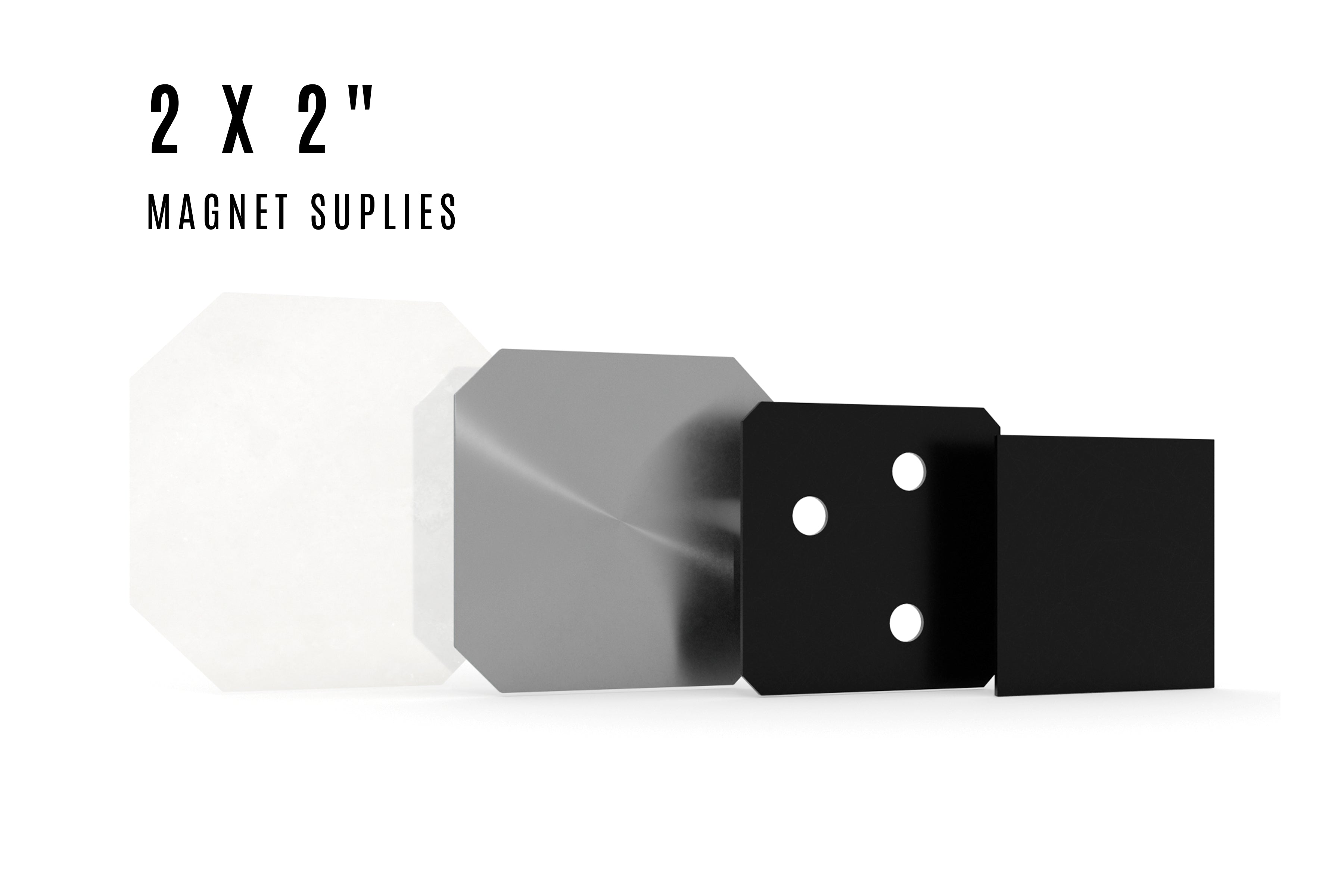 2 x 2" Magnet Square Supplies for 1000 buttons