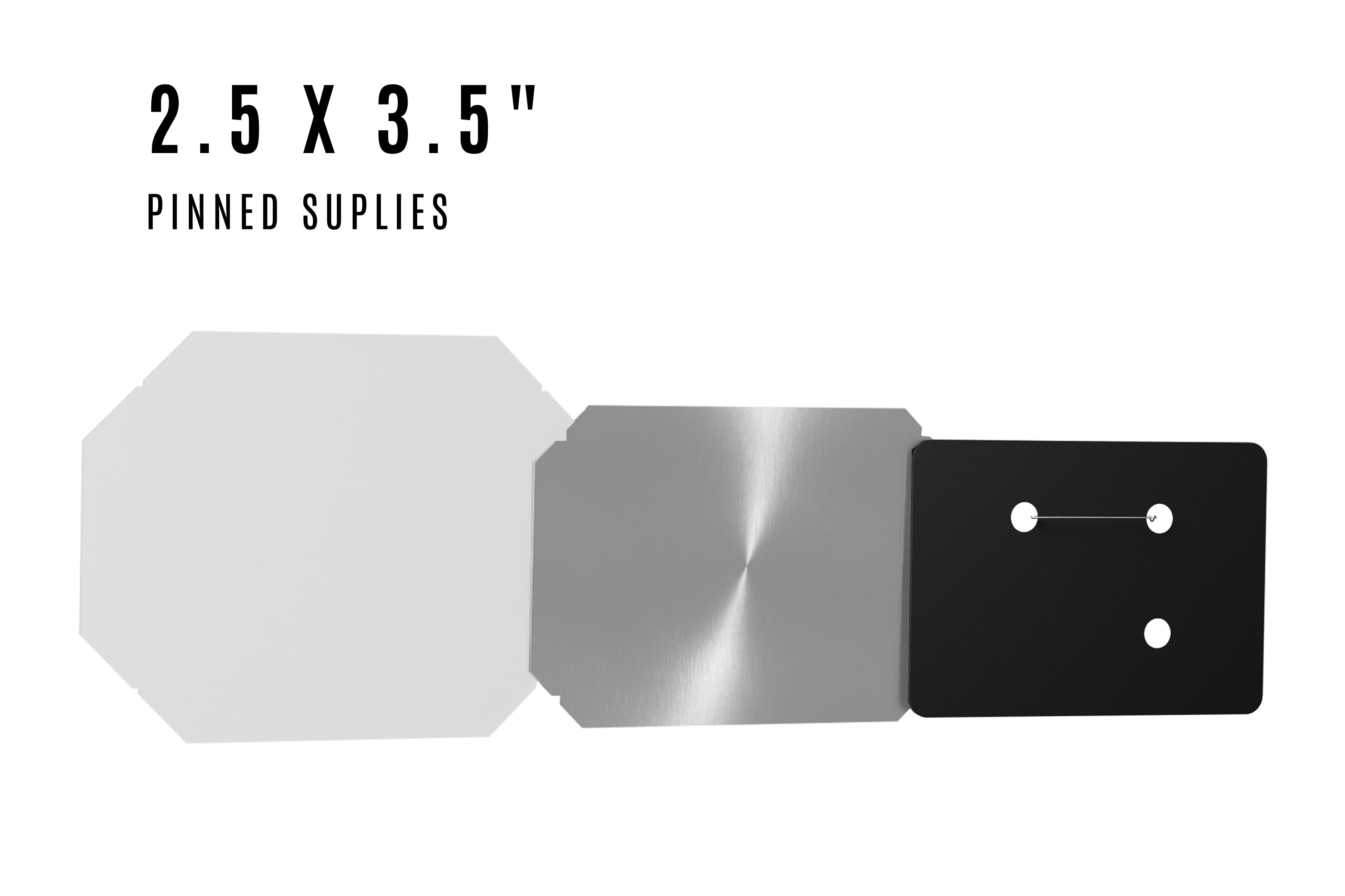 2.5 x 3.5" Pinned Horizontal Rectangle Supplies for 1000 buttons