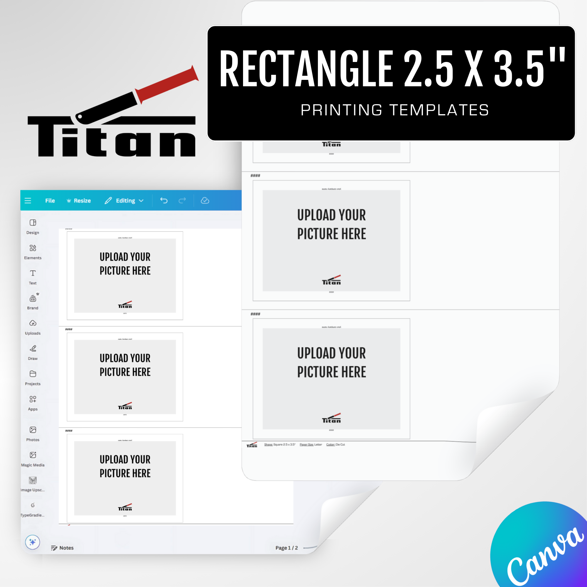 Rectangle 2.5 x 3.5" Canva Printing Templates