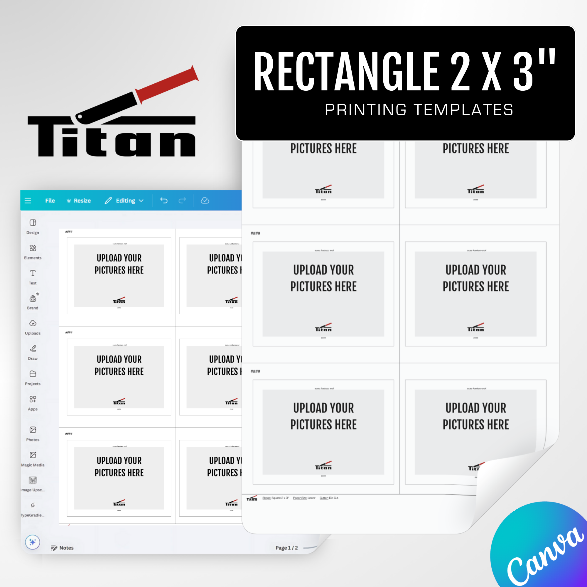 Rectangle 2 x 3" Canva Printing Templates