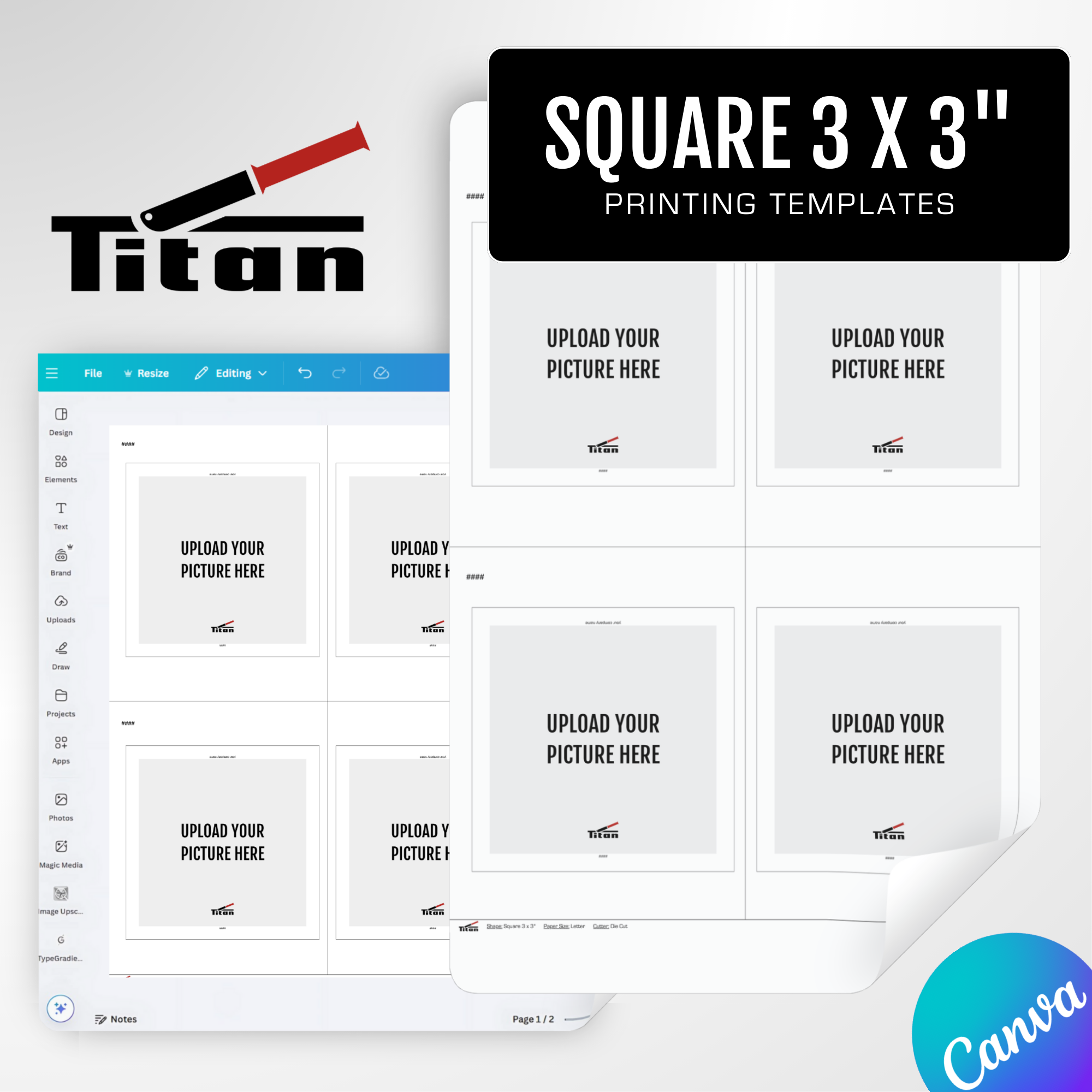 Square 3 x 3" Canva Printing Templates