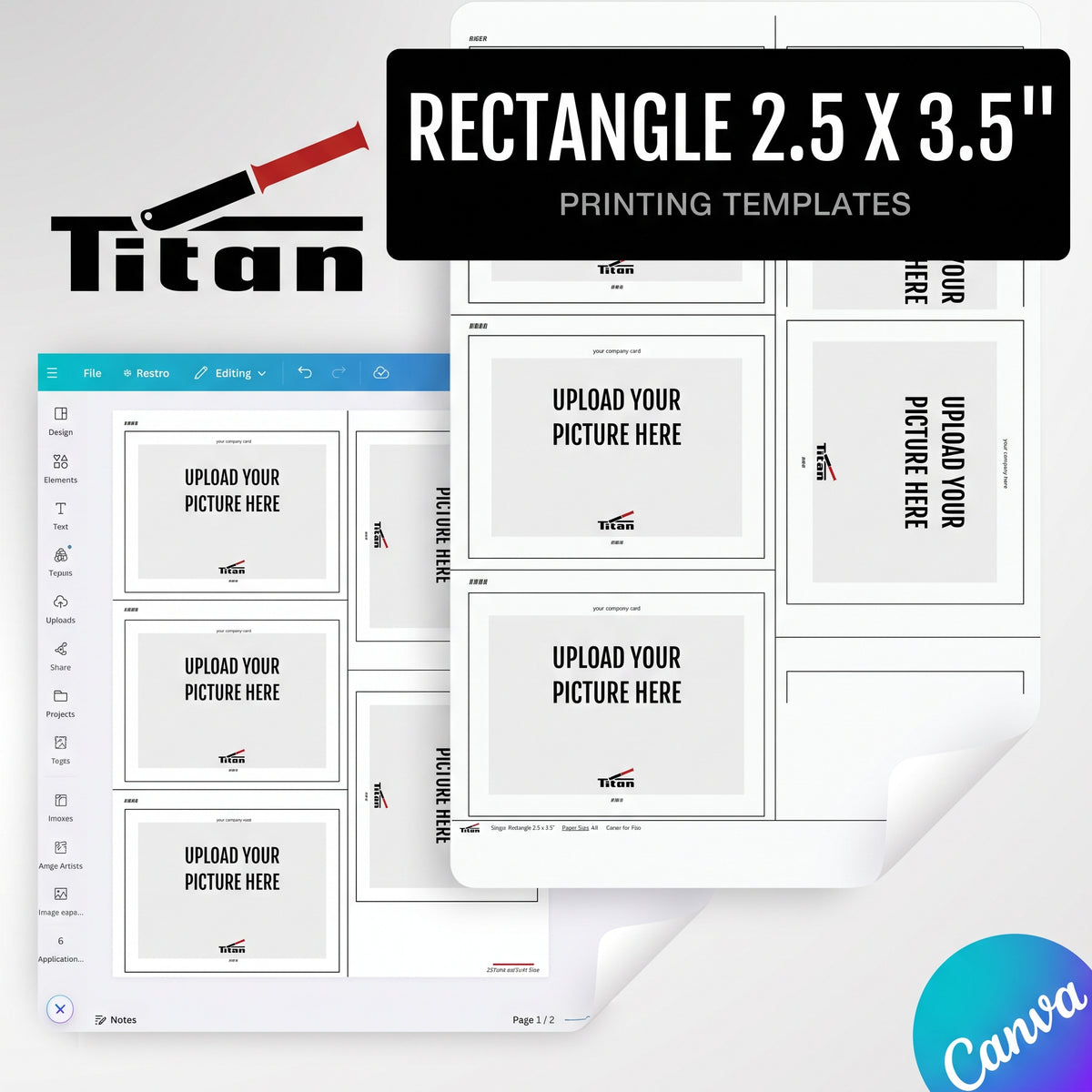 Rectangle 2.5 x 3.5" Canva Printing Templates