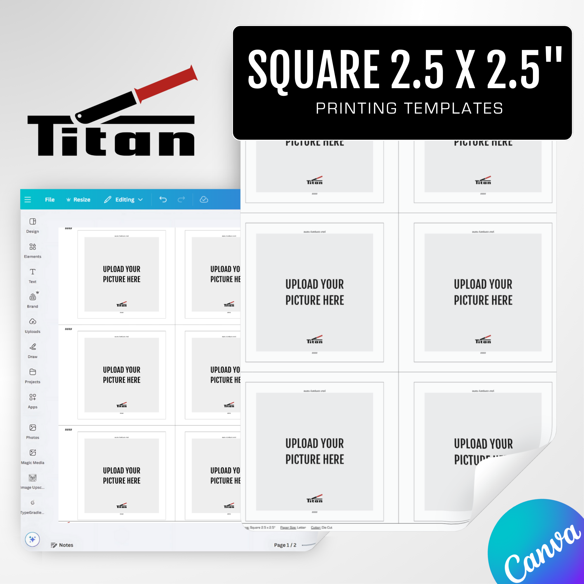 Square 2.5 x 2.5" Canva Printing Templates