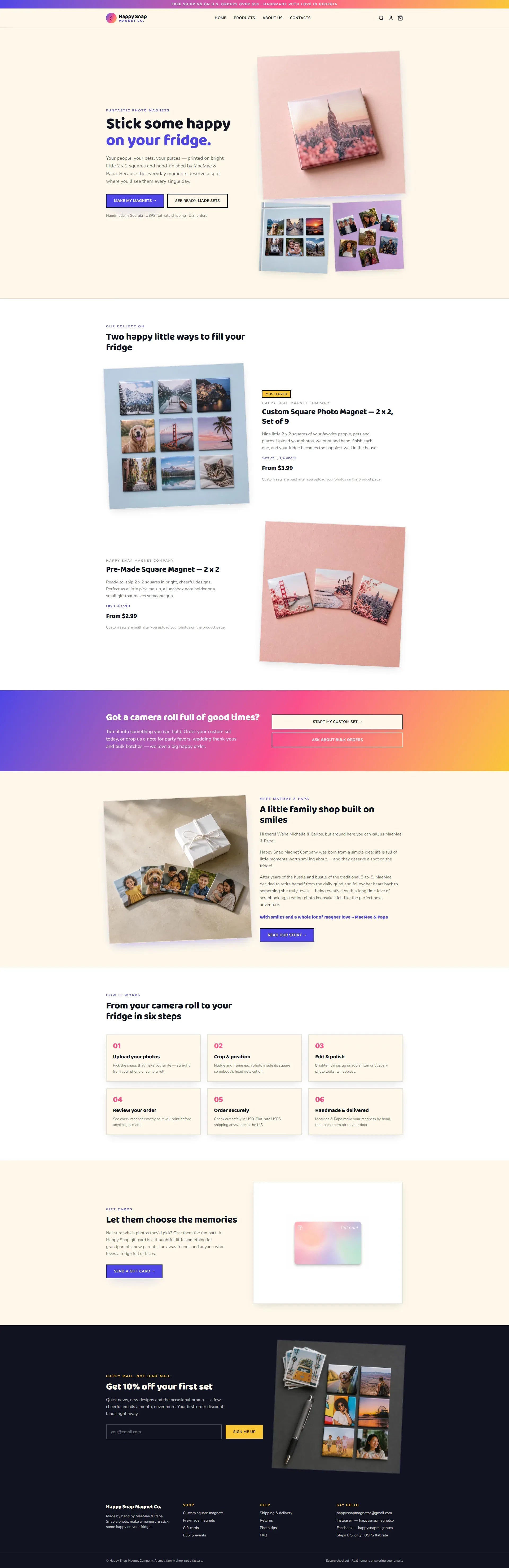 Happy Snap Shopify store
