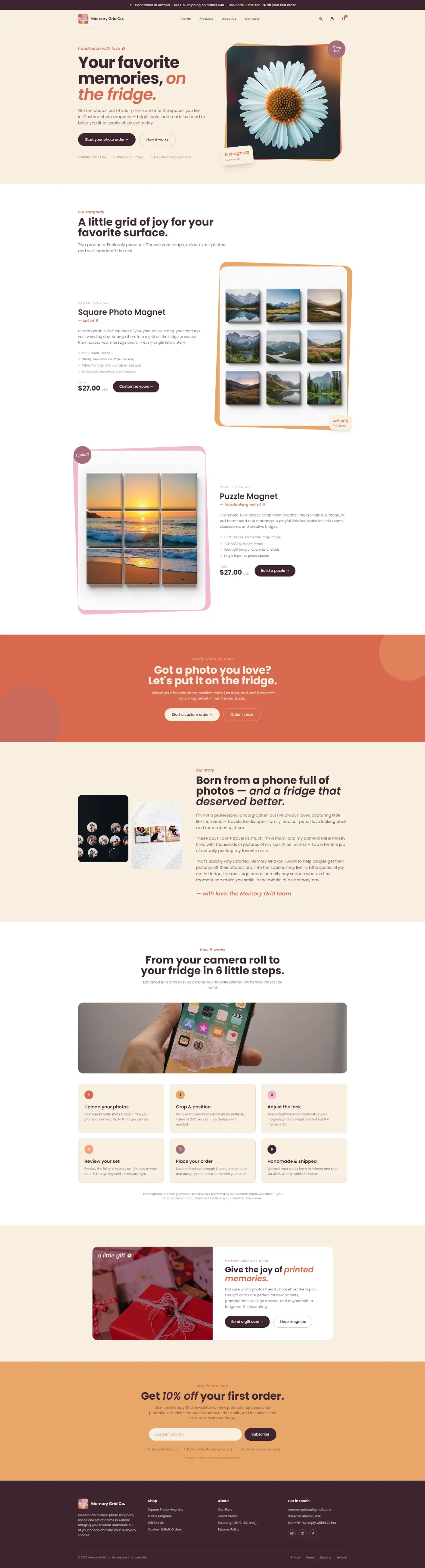 Memory Grid Co. Shopify store